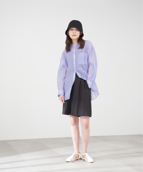 N.（N. Natural Beauty Basic）（エヌエヌナチュラルビューティーベーシック）の「◆バンドカラーシアーシャツ（シャツ/ブラウス・レディース・ブルー/ベージュ/イエロー/ピンク/オフホワイト/ナチュラル・MEDIUM）」の21枚目の写真