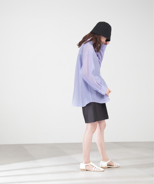 N.（N. Natural Beauty Basic）（エヌエヌナチュラルビューティーベーシック）の「◆バンドカラーシアーシャツ（シャツ/ブラウス・レディース・ブルー/ベージュ/イエロー/ピンク/オフホワイト/ナチュラル・MEDIUM）」の16枚目の写真