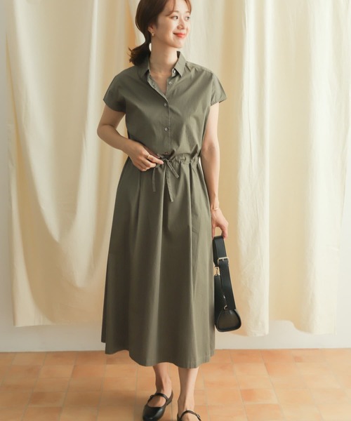 URBAN RESEARCH DOORS（アーバンリサーチドアーズ）の「ウエストマークワンピース（ワンピース・レディース・カーキ/ネイビー/ベージュ・MEDIUM）」の5枚目の写真