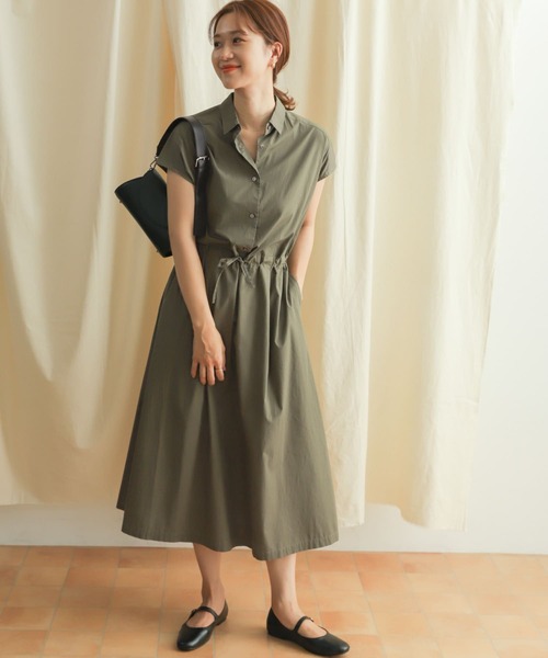 URBAN RESEARCH DOORS（アーバンリサーチドアーズ）の「ウエストマークワンピース（ワンピース・レディース・カーキ/ネイビー/ベージュ・MEDIUM）」の6枚目の写真