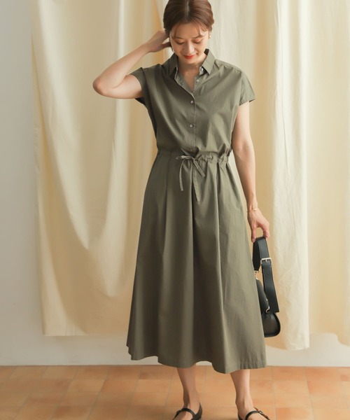 URBAN RESEARCH DOORS（アーバンリサーチドアーズ）の「ウエストマークワンピース（ワンピース・レディース・カーキ/ネイビー/ベージュ・MEDIUM）」の7枚目の写真