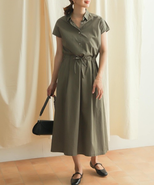 URBAN RESEARCH DOORS（アーバンリサーチドアーズ）の「ウエストマークワンピース（ワンピース・レディース・カーキ/ネイビー/ベージュ・MEDIUM）」の8枚目の写真