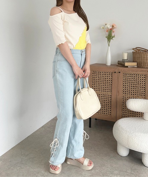 apres jour(アプレジュール)の「オープンショルダーアシメトップス【ZOZOTOWN限定アイテム】(Tシャツ/カットソー・レディース・ブラック系その他/イエロー系その他/グリーン系その他・フリー/X-LARGE)」の16枚目の写真