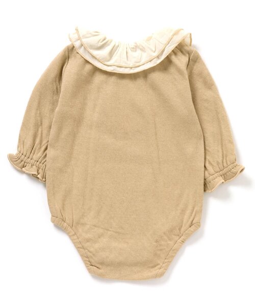 Ampersand（アンパサンド）の「【premier】ソフト接結フリル衿ロンパース（ロンパース・キッズ・ベージュ/オフホワイト・60/70/80）」の3枚目の写真