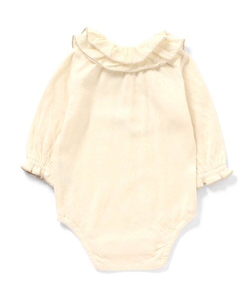 Ampersand（アンパサンド）の「【premier】ソフト接結フリル衿ロンパース（ロンパース・キッズ・ベージュ/オフホワイト・60/70/80）」の4枚目の写真
