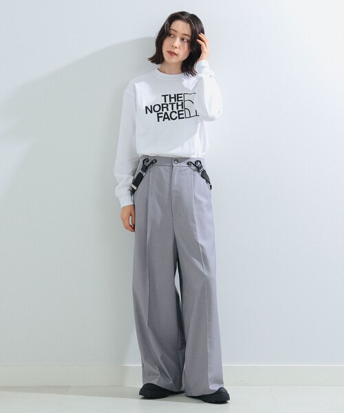 Ray BEAMS(レイビームス)の「Ray BEAMS / ビッグ シルエット サスペンダー付き パンツ(その他パンツ・レディース・シルバー/ベージュ・0/1)」の4枚目の写真