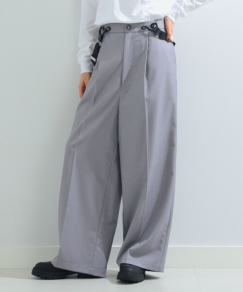 Ray BEAMS(レイビームス)の「Ray BEAMS / ビッグ シルエット サスペンダー付き パンツ(その他パンツ・レディース・シルバー/ベージュ・0/1)」の6枚目の写真