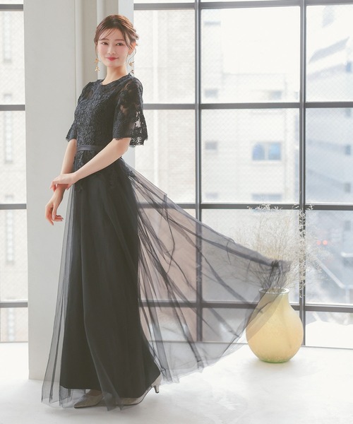 ブラック シースルー パーティードレス セット ブラック シースルー パーティードレス セット