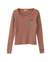 HYSTERIC GLAMOUR | HYS MOUSE刺繍 ヘンリーネックチビTシャツ(Tシャツ/カットソー)