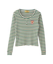 HYSTERIC GLAMOUR | HYS MOUSE刺繍 ヘンリーネックチビTシャツ(Tシャツ/カットソー)