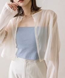 mystic | 長袖オーガンジーシアーTシャツ(シャツ/ブラウス)