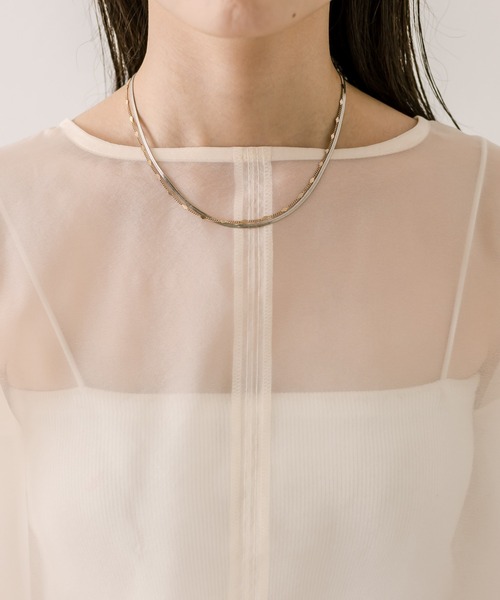 mystic（ミスティック）の「長袖オーガンジーシアーTシャツ（シャツ/ブラウス・レディース・ブラック/ピンク/アイボリー/グレー・FREE）」の15枚目の写真