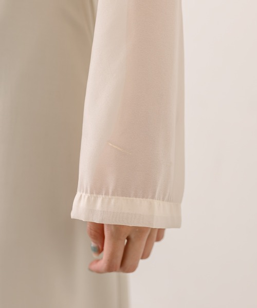 mystic（ミスティック）の「長袖オーガンジーシアーTシャツ（シャツ/ブラウス・レディース・ブラック/ピンク/アイボリー/グレー・FREE）」の16枚目の写真