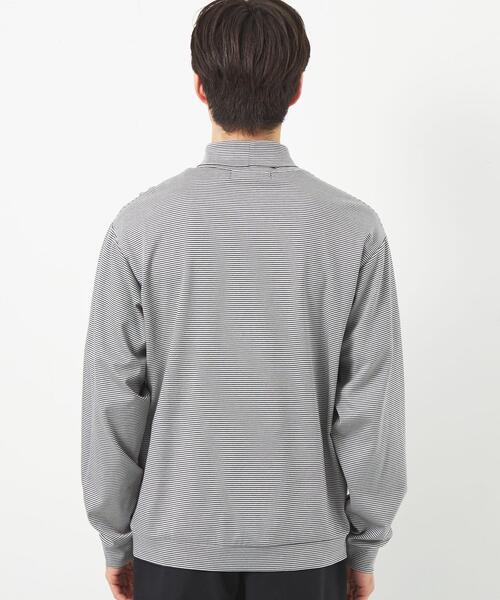 green label relaxing（グリーンレーベルリラクシング）の「L/A ポンチ ボーダー タートルネック カットソー（Tシャツ/カットソー・メンズ・ダークグレー/ベージュ・S/M/L/XL）」の5枚目の写真