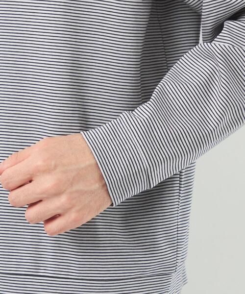 green label relaxing（グリーンレーベルリラクシング）の「L/A ポンチ ボーダー タートルネック カットソー（Tシャツ/カットソー・メンズ・ダークグレー/ベージュ・S/M/L/XL）」の7枚目の写真