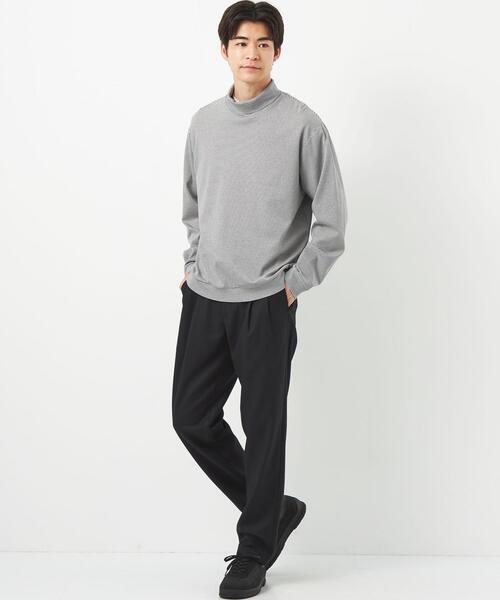 green label relaxing（グリーンレーベルリラクシング）の「L/A ポンチ ボーダー タートルネック カットソー（Tシャツ/カットソー・メンズ・ダークグレー/ベージュ・S/M/L/XL）」の10枚目の写真