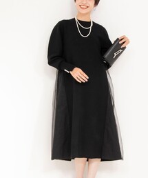 NOLLEY’S | 《手洗い可能》前後2WAYチュール付きニットワンピース(ワンピース)