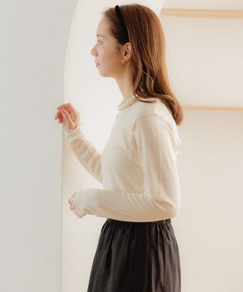 flower（フラワー）の「パーリーメロートップ（Tシャツ/カットソー・レディース・アイボリー/ベージュ・FREE）」の4枚目の写真