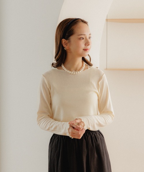 flower（フラワー）の「パーリーメロートップ（Tシャツ/カットソー・レディース・アイボリー/ベージュ・FREE）」の6枚目の写真