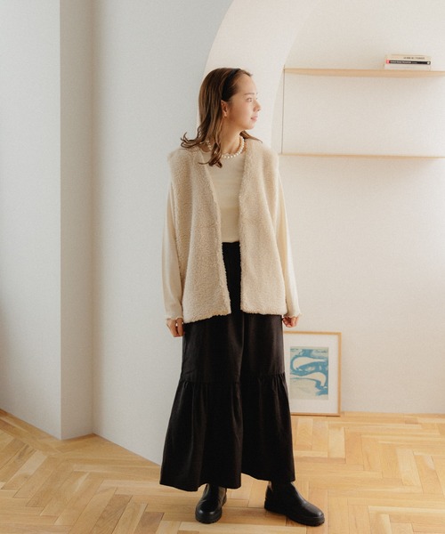 flower（フラワー）の「パーリーメロートップ（Tシャツ/カットソー・レディース・アイボリー/ベージュ・FREE）」の14枚目の写真