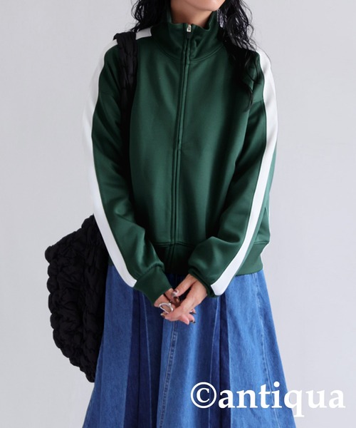 antiqua(アンティカ)の「ライン配色ジャケット(その他アウター・レディース・グリーン系その他/ブラック/ブラック系その他/ブラウン系その他・FREE)」の4枚目の写真