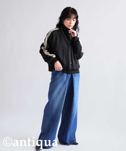 antiqua(アンティカ)の「ライン配色ジャケット(その他アウター・レディース・グリーン系その他/ブラック/ブラック系その他/ブラウン系その他・FREE)」の10枚目の写真