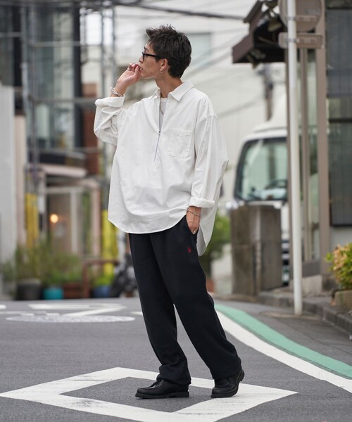 U.S. POLO ASSN.（ユーエスポロアッスン）の「U.S. POLO ASSN./ユーエスポロアッスン 別注ワンポイント刺繍ロゴスウェットパンツ/ワイドパンツ/ユニセックス(限定展開)（スウェットパンツ・メンズ・ライトグレー/オフホワイト/ブラック/ネイビー・LARGE/SMALL/MEDIUM）」の9枚目の写真