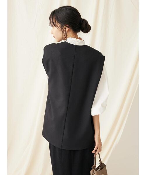 CRAFT STANDARD BOUTIQUE（クラフトスタンダードブティック）の「【イージーケア】Vネックベスト（ベスト・レディース・ブラック/カーキ・L/M）」の7枚目の写真
