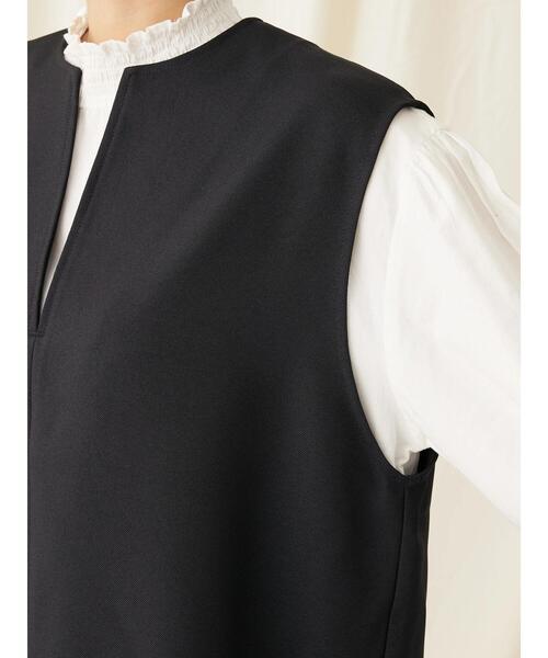 CRAFT STANDARD BOUTIQUE（クラフトスタンダードブティック）の「【イージーケア】Vネックベスト（ベスト・レディース・ブラック/カーキ・L/M）」の9枚目の写真