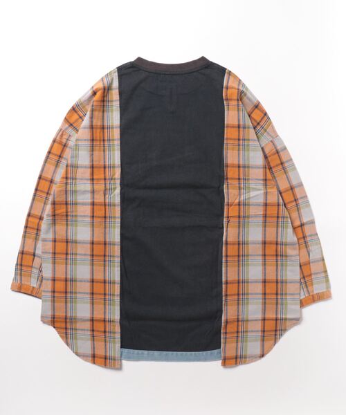 CUBE SUGAR（キューブシュガー）の「CUBE SUGAR/キューブシュガー　切替異素材パウダー加工チュニック（チュニック・レディース・ネイビー/レッド・FREE）」の11枚目の写真