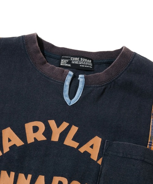 CUBE SUGAR（キューブシュガー）の「CUBE SUGAR/キューブシュガー　切替異素材パウダー加工チュニック（チュニック・レディース・ネイビー/レッド・FREE）」の10枚目の写真