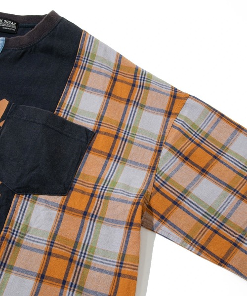 CUBE SUGAR（キューブシュガー）の「CUBE SUGAR/キューブシュガー　切替異素材パウダー加工チュニック（チュニック・レディース・ネイビー/レッド・FREE）」の8枚目の写真