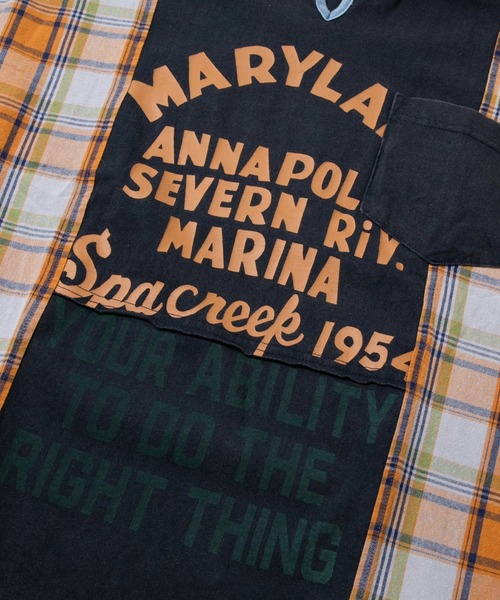 CUBE SUGAR（キューブシュガー）の「CUBE SUGAR/キューブシュガー　切替異素材パウダー加工チュニック（チュニック・レディース・ネイビー/レッド・FREE）」の9枚目の写真