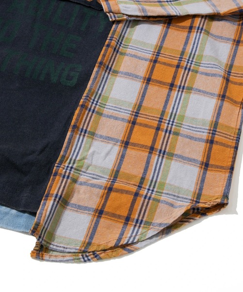 CUBE SUGAR（キューブシュガー）の「CUBE SUGAR/キューブシュガー　切替異素材パウダー加工チュニック（チュニック・レディース・ネイビー/レッド・FREE）」の6枚目の写真