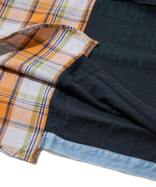 CUBE SUGAR（キューブシュガー）の「CUBE SUGAR/キューブシュガー　切替異素材パウダー加工チュニック（チュニック・レディース・ネイビー/レッド・FREE）」の5枚目の写真