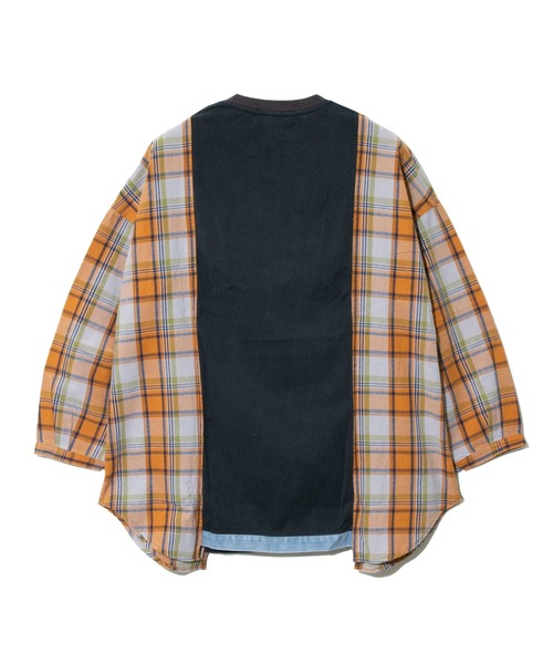 CUBE SUGAR（キューブシュガー）の「CUBE SUGAR/キューブシュガー　切替異素材パウダー加工チュニック（チュニック・レディース・ネイビー/レッド・FREE）」の4枚目の写真