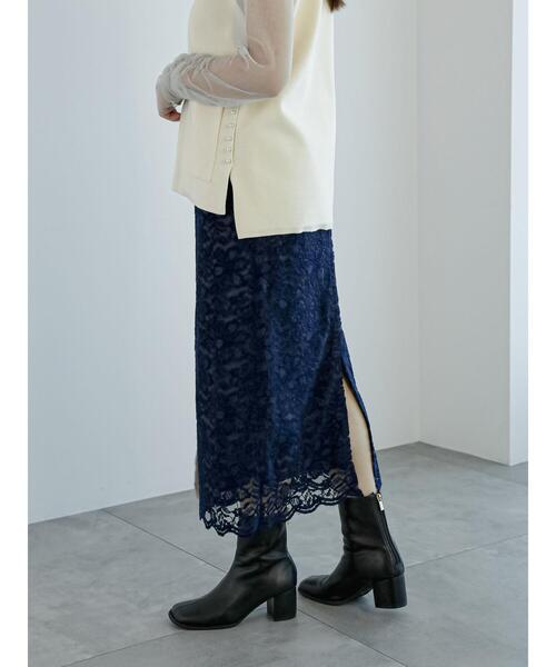 Te chichi（テチチ）の「モールレーススカート（スカート・レディース・ネイビー/マスタード・S/M）」の5枚目の写真