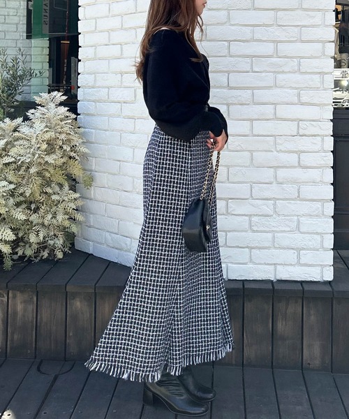 INGNI（イング）の「レースインナーカシュクールニット（ニット/セーター・レディース・アイボリー/ピンク/ブラック・M）」の7枚目の写真