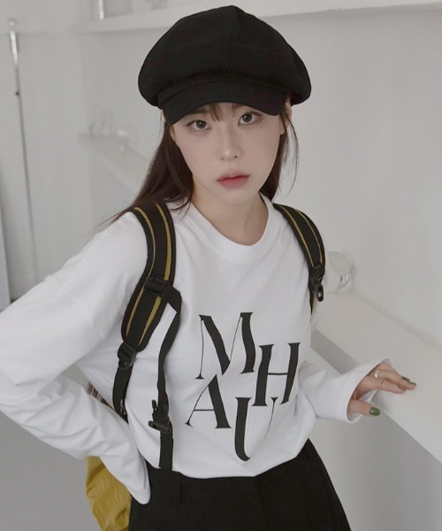 muahmuah(ムーアムーア)の「A'GEM/9 × .kom『muah muah/ムーアムーア』MIDDLE LOGO LONG SLEEVE/ミドルロゴ 長袖Tシャツ(Tシャツ/カットソー・レディース・ホワイト・FREE)」の8枚目の写真