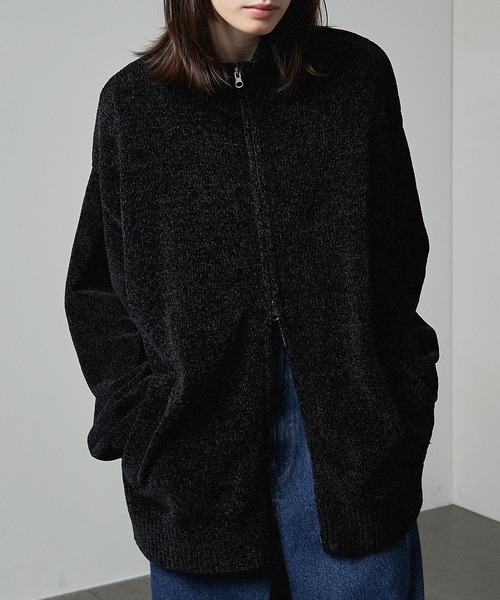 Alfred Alex(アルフレッドアレックス)の「【Alfred Alex】chenille yarn drivers knit / オーバーサイズモールドライバーズニット(カーディガン/ボレロ・メンズ・ライトグレー/レッド/ブルー/チャコール/アイボリー/ブラック・M/L)」の17枚目の写真