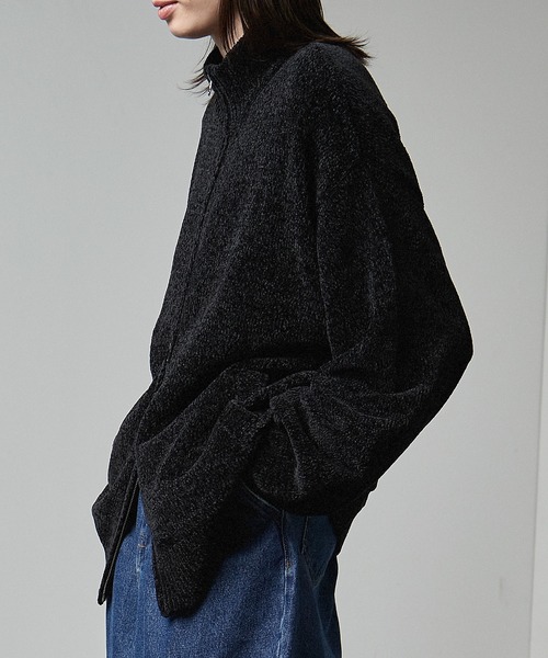 Alfred Alex(アルフレッドアレックス)の「【Alfred Alex】chenille yarn drivers knit / オーバーサイズモールドライバーズニット(カーディガン/ボレロ・メンズ・ライトグレー/レッド/ブルー/チャコール/アイボリー/ブラック・M/L)」の18枚目の写真