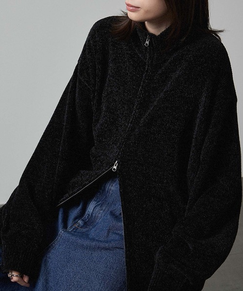 Alfred Alex(アルフレッドアレックス)の「【Alfred Alex】chenille yarn drivers knit / オーバーサイズモールドライバーズニット(カーディガン/ボレロ・メンズ・ライトグレー/レッド/ブルー/チャコール/アイボリー/ブラック・M/L)」の22枚目の写真