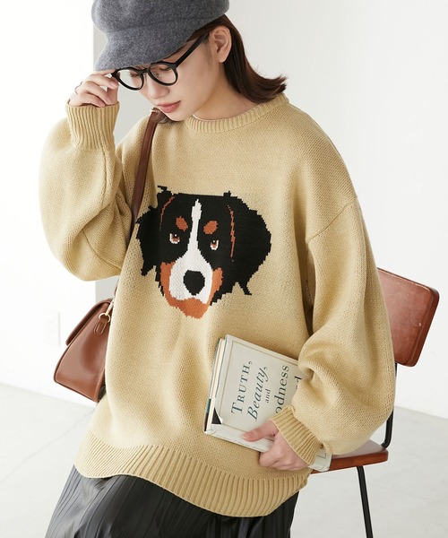 DOGジャガードオーバーニットプルオーバー（ニット/セーター