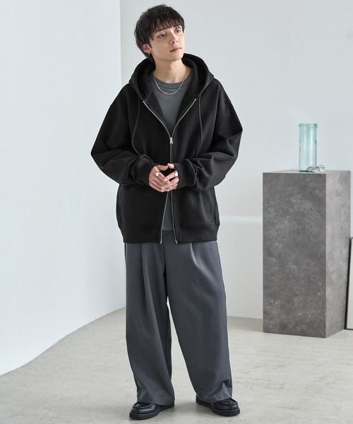 セール】ヘビーウェイトルーズベーシックフルジップパーカー（パーカー