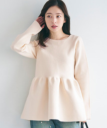 coca（coca） | ハリ感ラウンドネックフレアニット(ニット/セーター)