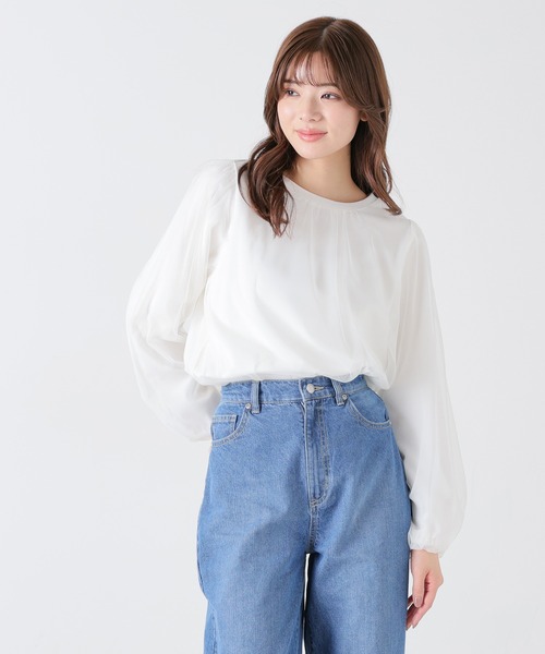 セール】チュールかぶせトップス（Tシャツ/カットソー）｜Honeys
