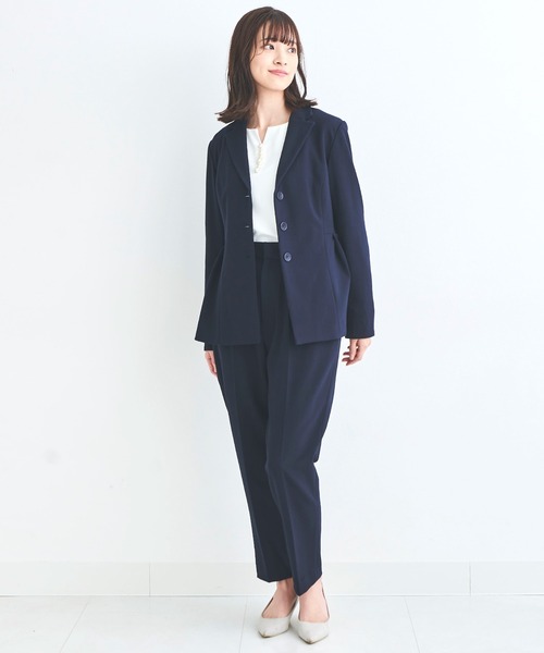 THE SUIT COMPANY 紺ブレダブル金ボタンパンツスーツセットアップ 雑誌VERY掲載♡着回し力抜群なメタルボタンセットアップ！｜SUIT