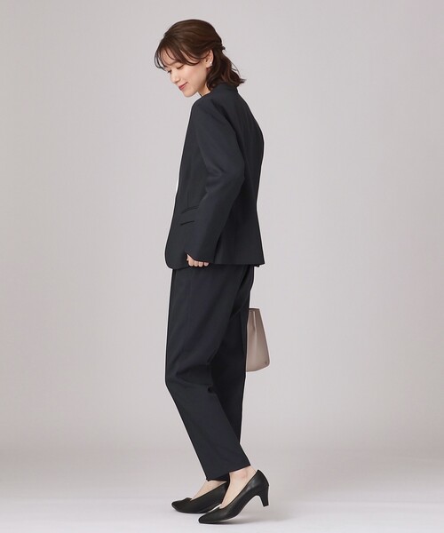 DRESKIP（ドレスキップ）の「◆【洗える/セットアップ可/通勤/セレモニーにも】ツイル カラーレスジャケット（ノーカラージャケット・レディース・ブラック/ベージュ/ネイビー・03/02/04）」の5枚目の写真