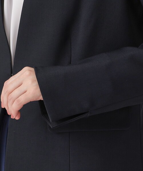 DRESKIP（ドレスキップ）の「◆【洗える/セットアップ可/通勤/セレモニーにも】ツイル カラーレスジャケット（ノーカラージャケット・レディース・ブラック/ベージュ/ネイビー・03/02/04）」の20枚目の写真