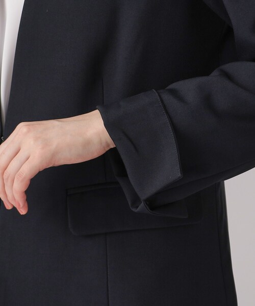 DRESKIP（ドレスキップ）の「◆【洗える/セットアップ可/通勤/セレモニーにも】ツイル カラーレスジャケット（ノーカラージャケット・レディース・ブラック/ベージュ/ネイビー・03/02/04）」の21枚目の写真